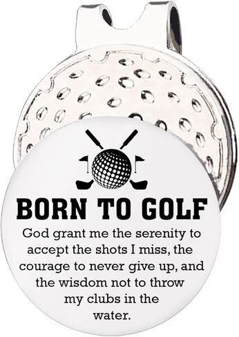 هدايا جولف مضحكة للاعبي الجولف، هدايا مبتكرة للجولف، علامة كرة الجولف من Born to Golf مع مشبك قبعة مغناطيسي من الفولاذ المقاوم للصدأ، ملحقات الجولف هدية للرجال والنساء in Saudi Arabia