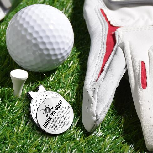 هدايا جولف مضحكة للاعبي الجولف، هدايا مبتكرة للجولف، علامة كرة الجولف من Born to Golf مع مشبك قبعة مغناطيسي من الفولاذ المقاوم للصدأ، ملحقات الجولف هدية للرجال والنساء in Saudi Arabia