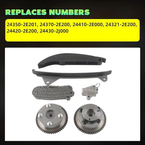 24350-2E201 24370-2E200 المدخول والعادم VVT مجموعة سلسلة توقيت المحرك مناسبة لشركة هيونداي إلنترا سوناتا توسكون/لكيا فورتي Forte5 أوبتيما 2014-2020 in Kuwait