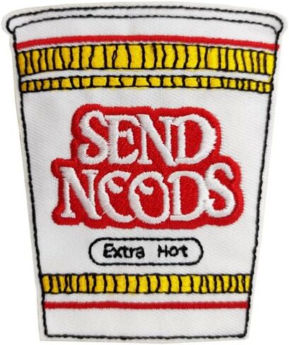Send Noods Funny Meme Embroidered Iron On Patch in Saudi Arabia