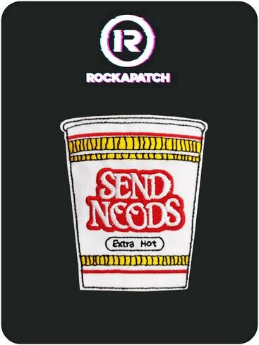 Send Noods Funny Meme Embroidered Iron On Patch in Saudi Arabia