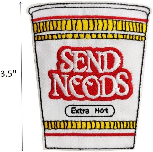 Send Noods Funny Meme Embroidered Iron On Patch in Saudi Arabia