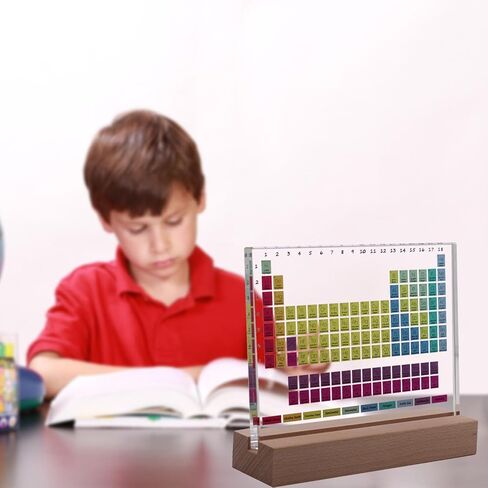 Acrylic Periodic Table of Chemical Elements with Wooden Base Night Light, LED Periodic Table of Elements Decorative Night Light, Remarkable Gift for Teachers Students Kids in Saudi Arabia
