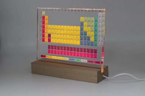 Acrylic Periodic Table of Chemical Elements with Wooden Base Night Light, LED Periodic Table of Elements Decorative Night Light, Remarkable Gift for Teachers Students Kids in Saudi Arabia