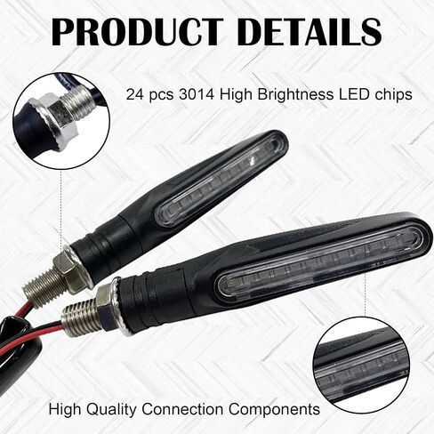 4 قطع 12 فولت أضواء مؤشر LED للدراجات النارية، أضواء إشارة الانعطاف المتدفقة، أضواء جانبية عالمية للدراجات النارية سكوتر رباعية الطراد على الطرق الوعرة (أصفر) in Saudi Arabia