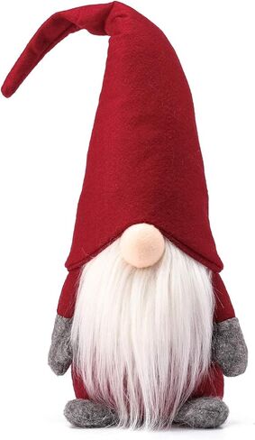 Funoasis Holiday Gnome Tomte السويدية المصنوعة يدويًا، زينة زينة قزم عيد الميلاد بفضل تقديم هدايا اليوم التماثيل السويدية Tomte 16 بوصة/أحمر in Kuwait