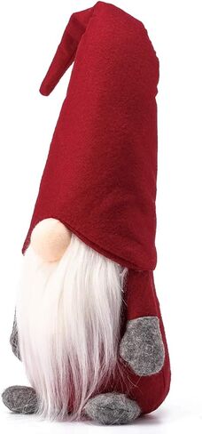 Funoasis Holiday Gnome Tomte السويدية المصنوعة يدويًا، زينة زينة قزم عيد الميلاد بفضل تقديم هدايا اليوم التماثيل السويدية Tomte 16 بوصة/أحمر in Kuwait