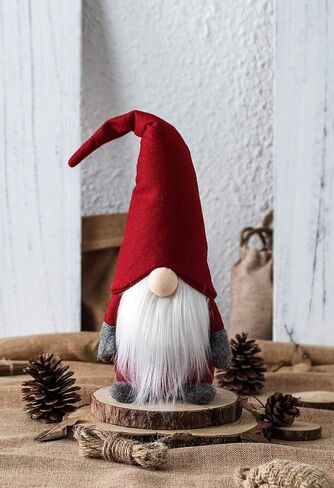 Funoasis Holiday Gnome Tomte السويدية المصنوعة يدويًا، زينة زينة قزم عيد الميلاد بفضل تقديم هدايا اليوم التماثيل السويدية Tomte 16 بوصة/أحمر in Kuwait