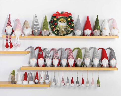 Funoasis Holiday Gnome Tomte السويدية المصنوعة يدويًا، زينة زينة قزم عيد الميلاد بفضل تقديم هدايا اليوم التماثيل السويدية Tomte 16 بوصة/أحمر in Kuwait