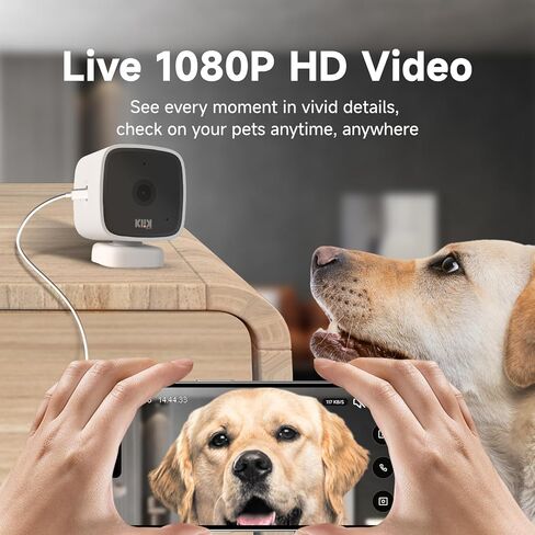1080p HD Mini Indoor Camera, WiFi Security Camera Pet Camera with Phone App Home Camera for Room/Baby/Dog, Night Vision, 2-Way Audio, Motion Detection for Home Security in Kuwait