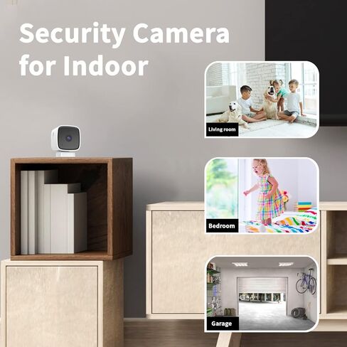 1080p HD Mini Indoor Camera, WiFi Security Camera Pet Camera with Phone App Home Camera for Room/Baby/Dog, Night Vision, 2-Way Audio, Motion Detection for Home Security in Kuwait