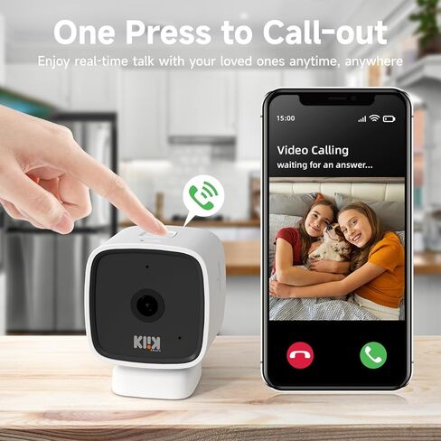 1080p HD Mini Indoor Camera, WiFi Security Camera Pet Camera with Phone App Home Camera for Room/Baby/Dog, Night Vision, 2-Way Audio, Motion Detection for Home Security in Kuwait