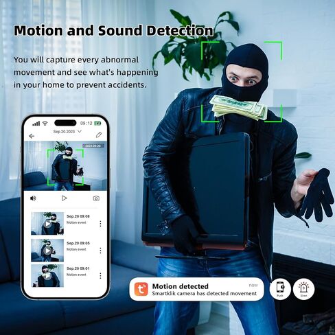 1080p HD Mini Indoor Camera, WiFi Security Camera Pet Camera with Phone App Home Camera for Room/Baby/Dog, Night Vision, 2-Way Audio, Motion Detection for Home Security in Kuwait