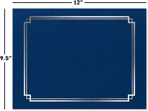 Classic Elite Award Certificate Collection - Includes 25 Certificate Papers (White/Blue), 25 Heavy Linen Folders (Blue/Silver), 25 Silver Foil Seals, Laser & Inkjet Printer Compatible in Saudi Arabia