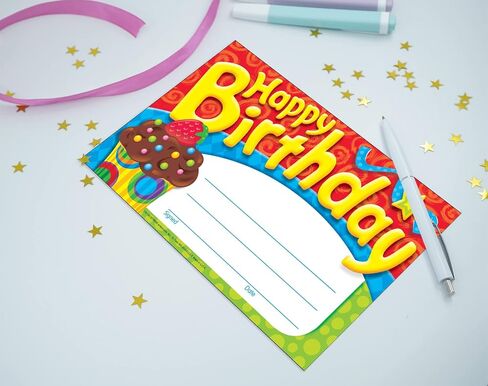 Happy Birthday Certificates for Students - and Professionals | Each Certificate Contains 30 Per Pack, 5.5 Inch x 8.5 Inch | Set Includes Mini Reward Card in Saudi Arabia