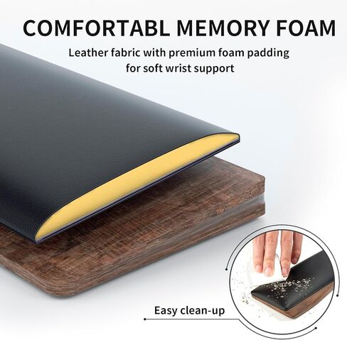 مسند معصم مريح للوحة المفاتيح من COLORCORAL مع وسادة معصم مريحة من إسفنج الذاكرة المتين من خشب الجوز لدعم معصم لوحة المفاتيح مع قاعدة مطاطية مضادة للانزلاق لكتابة الراحة وتخفيف الألم للمكتب والألعاب in Kuwait