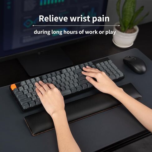 مسند معصم مريح للوحة المفاتيح من COLORCORAL مع وسادة معصم مريحة من إسفنج الذاكرة المتين من خشب الجوز لدعم معصم لوحة المفاتيح مع قاعدة مطاطية مضادة للانزلاق لكتابة الراحة وتخفيف الألم للمكتب والألعاب in Kuwait