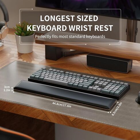 مسند معصم مريح للوحة المفاتيح من COLORCORAL مع وسادة معصم مريحة من إسفنج الذاكرة المتين من خشب الجوز لدعم معصم لوحة المفاتيح مع قاعدة مطاطية مضادة للانزلاق لكتابة الراحة وتخفيف الألم للمكتب والألعاب in Kuwait