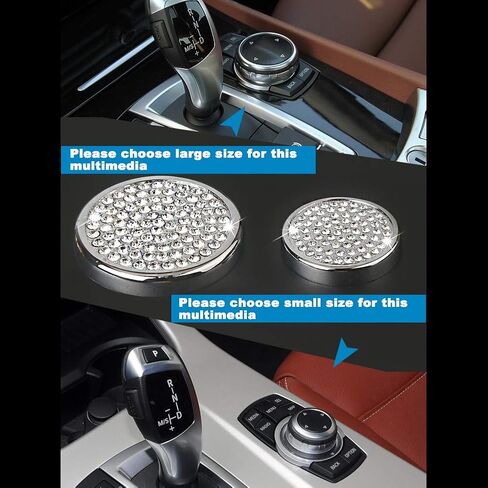1.6 بوصة بلينغ كريستال ديكورات داخلية متوافقة مع أغطية مقابض وحدة التحكم iDrive لملحقات BMW أجزاء الوسائط المتعددة ملصق 3 5 7 سلسلة X3 X5 F30 F10 G30 F01 G01 F15 AWD للنساء in Kuwait