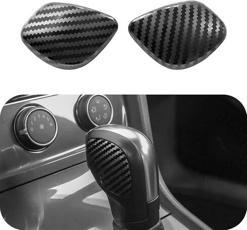 Car Styling Gear Shift Knob Gear Head Cover for Jetta Passat Tiguan Atlas Arteon Beetle CC Golf MK6 MK7 B5 B8 Accessories（Stainless Steel Carbon Fiber Pattern） in Saudi Arabia