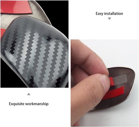 Car Styling Gear Shift Knob Gear Head Cover for Jetta Passat Tiguan Atlas Arteon Beetle CC Golf MK6 MK7 B5 B8 Accessories（Stainless Steel Carbon Fiber Pattern） in Saudi Arabia