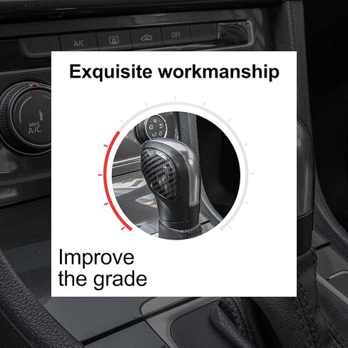 Car Styling Gear Shift Knob Gear Head Cover for Jetta Passat Tiguan Atlas Arteon Beetle CC Golf MK6 MK7 B5 B8 Accessories（Stainless Steel Carbon Fiber Pattern） in Kuwait
