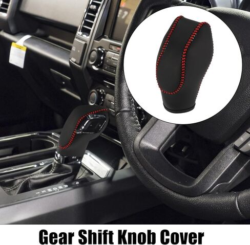 X AUTOHAUX Car Faux Leather Gear Shift Knob Cover for Ford Focus Escape Fusion Fiesta Transit Van Black in Saudi Arabia