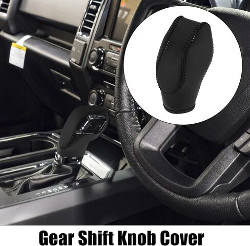 X AUTOHAUX Car Faux Leather Gear Shift Knob Cover for Ford Focus Escape Fusion Fiesta Transit Van Black in Saudi Arabia