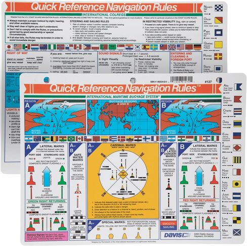 بطاقة مرجعية سريعة لقواعد الملاحة الدولية من Davis Instruments - قواعد الطريق البحري لأي بحارة وقوارب بحرية دولية in Kuwait