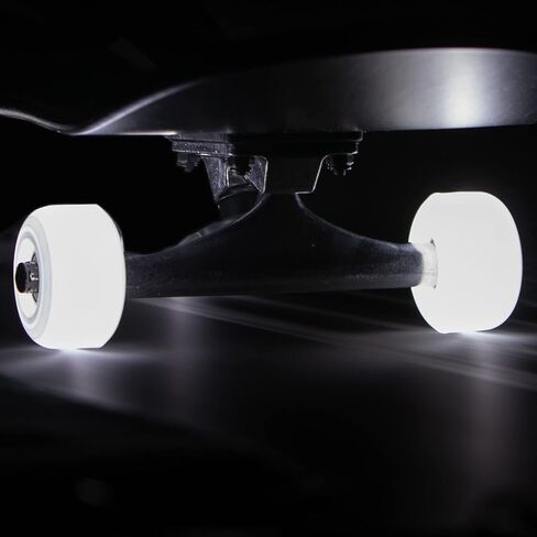54mm LED Light-Up Street Wheels (2-Pack) with ABEC-7 Carbon Steel Bearings for Glow-in-The-Dark, All Ages & Skill Levels Skating Fun with No Batteries Required (White) in Kuwait