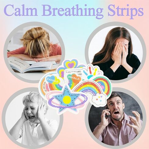 ملصقات حسية لاصقة مهدئة للقلق مع أنماط مختلفة، شرائط تنفس قابلة لإعادة الاستخدام للبالغين والأطفال، ملصقات كمبيوتر محمول في الفصل الدراسي (12 قطعة) (نمط ماسي) in Kuwait