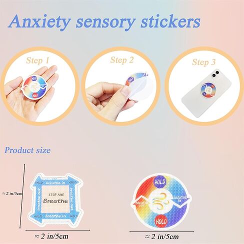 ملصقات حسية لاصقة مهدئة للقلق مع أنماط مختلفة، شرائط تنفس قابلة لإعادة الاستخدام للبالغين والأطفال، ملصقات كمبيوتر محمول في الفصل الدراسي (12 قطعة) (نمط ماسي) in Kuwait