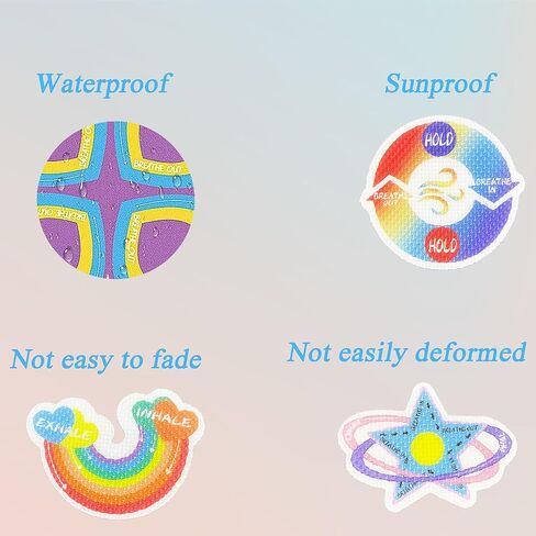 ملصقات حسية لاصقة مهدئة للقلق مع أنماط مختلفة، شرائط تنفس قابلة لإعادة الاستخدام للبالغين والأطفال، ملصقات كمبيوتر محمول في الفصل الدراسي (12 قطعة) (نمط ماسي) in Kuwait