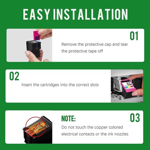 مجموعة خرطوشة حبر معاد تصنيعها بديلة لحبر HP 67XL تعمل مع DeskJet 2700 2752 2755 4155 Envy 6000 6055e 6055 Envy Pro 6400 6455 6455e 6475 6452 (1 أسود، 1 ثلاثي الألوان) in Kuwait