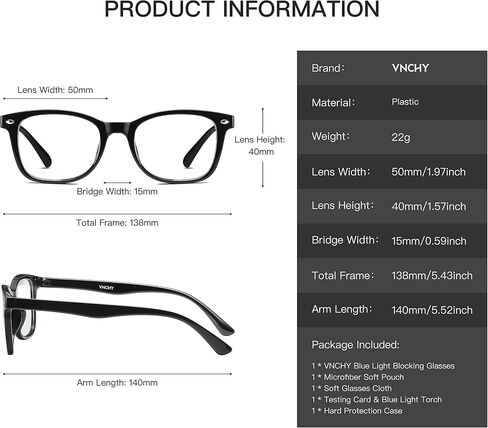 Blue Light Glasses Clear Lens Anti-Eyestrain Computer Reading Gaming Glasses for Women Men Non-Prescription in Saudi Arabia