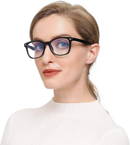 Blue Light Glasses Clear Lens Anti-Eyestrain Computer Reading Gaming Glasses for Women Men Non-Prescription in Saudi Arabia