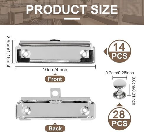 14 حزمة من مشابك الحافظة القابلة للتركيب مع براغي ومشابك معدنية بديلة للحافظة مع أقدام مطاطية وفتحة تعليق، أجهزة مشابك الحافظة المحملة بنابض in Kuwait