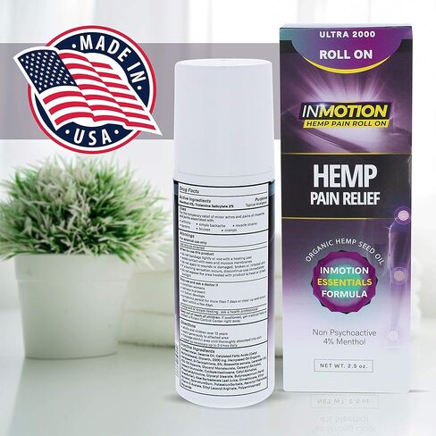 Roll On for Pain - 4 Pack Premium Ultra Strength Fast Acting, Long Lasting, Odorless Hemp Oil Roll On Pain Reliever for Joint, Muscle, & Back (4) in Saudi Arabia