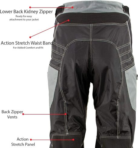سروال دراجة نارية Xelement B4402 متقدم باللونين الأسود والرمادي من نسيج X-Armored Tri-Tex للرجال in Kuwait