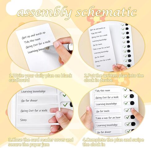 4 Pieces Blank Chore Chart for Kids Plastic Checklist Board with 10 Detachable Cardstock Reusable to Do List My Chores RV Checklist Task Planning Board, Visual Schedule and Reminder (with 2 Pen) in Saudi Arabia