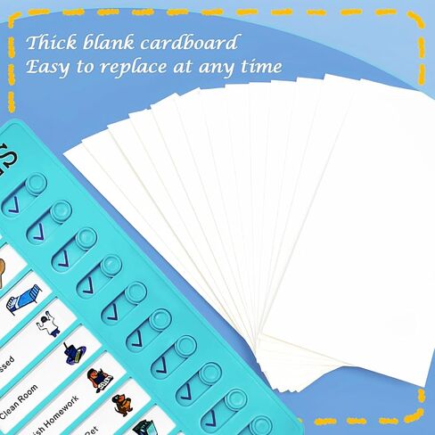 4 Pieces Blank Chore Chart for Kids Plastic Checklist Board with 10 Detachable Cardstock Reusable to Do List My Chores RV Checklist Task Planning Board, Visual Schedule and Reminder (with 2 Pen) in Saudi Arabia