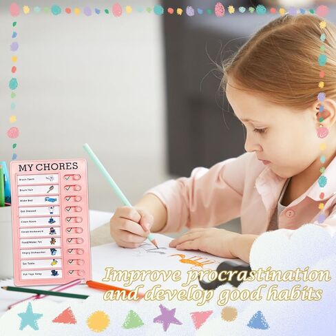 4 Pieces Blank Chore Chart for Kids Plastic Checklist Board with 10 Detachable Cardstock Reusable to Do List My Chores RV Checklist Task Planning Board, Visual Schedule and Reminder (with 2 Pen) in Saudi Arabia