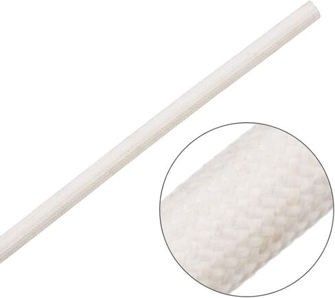 uxcell Insulation Braid Sleeve, 9.8Ft-3mm High TEMP Silicone Fiberglass Sleeve White in Kuwait