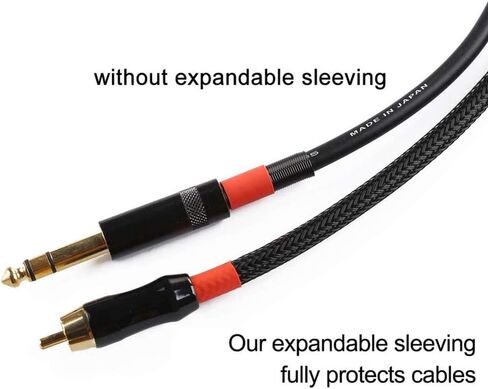 Cable Sleeves - PET Expandable Wire Loom 1/4"-100ft, Braided Wire Hider Mesh, Cord Management Organizer for USB Power Video Cable, Flexible Wrap Cover w/Heat Shrinkable Tubes, Black&White in Kuwait