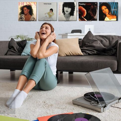 WANLIAN حامل سجل الفينيل الشفاف على الحائط 10 عبوات، حامل وحامل جداري مقاس 3.94 بوصة لعرض ألبوم الفينيل وتخزينه، إطار تسجيل أكريليك يظهر LP المفضل لديك in Saudi Arabia