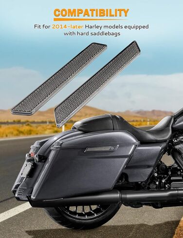PBYMT غطاء مزلاج السرج الأسود عاكس متوافق مع Harley Touring Electra Glide Road King 2014-2024 in Saudi Arabia