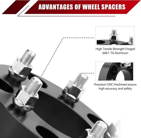 فواصل عجلات 5x5.5، لـ 1994-2001 Dodge Ram 1500 و1980-1996 Ford F-150، 4 قطع 2 بوصة 5x139.7 فاصل عجلة لـ 1992-2006 E-150 1960-1985 CJ2 CJ3 CJ7 CJ5 CJ6، 5 عروة مع 1 /2-20 ترصيع 108 مركز in Kuwait