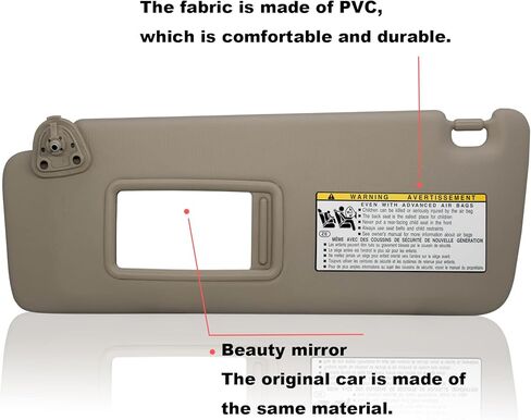 NHILES سائق الجانب الأيسر واقي من الشمس متوافق مع تويوتا هايلاندر 2004-2007 رقم الاستبدال 74320-48260-A0 بيج in Kuwait
