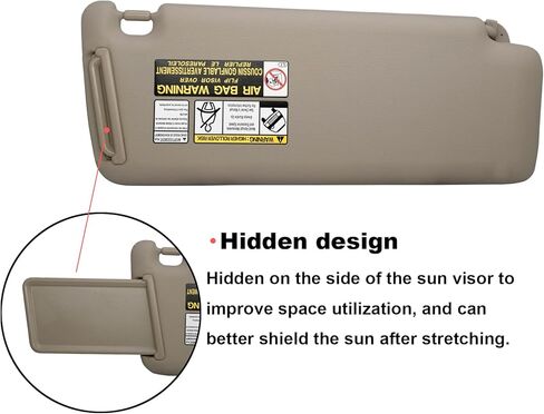 NHILES سائق الجانب الأيسر واقي من الشمس متوافق مع تويوتا هايلاندر 2004-2007 رقم الاستبدال 74320-48260-A0 بيج in Kuwait