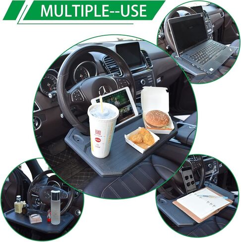 Steering Wheel Tray for Eating and Make-up, Steering Wheel Desk for Small Office (Black) in Saudi Arabia
